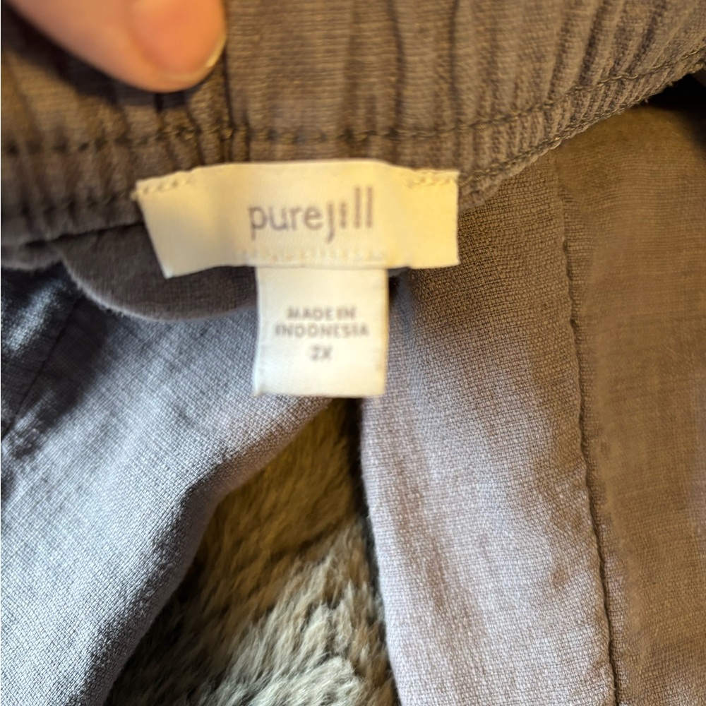 Pure Jill linen blend capri size 2X grey - Picture 3 of 5